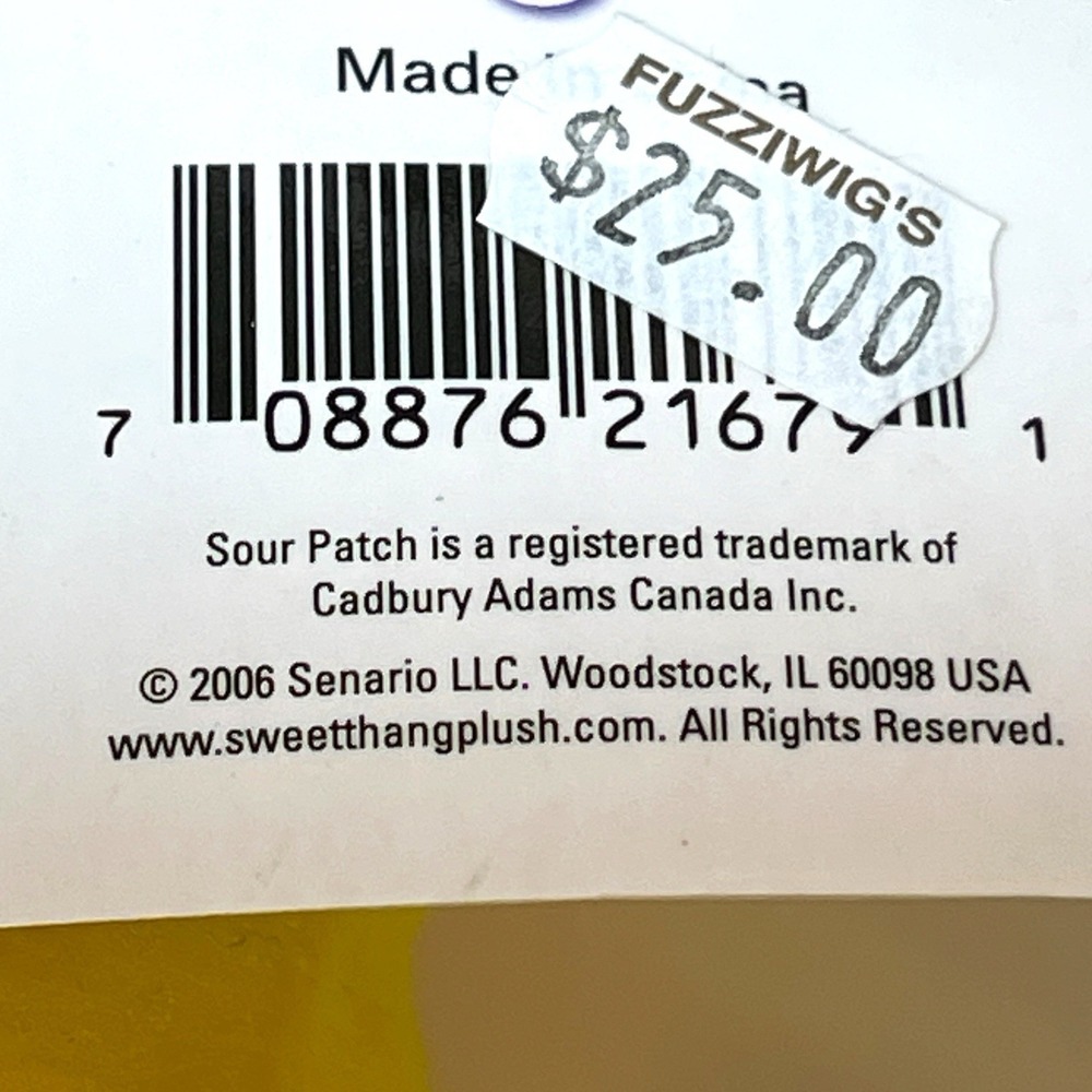 Sour Patch Kids Pillow Sweet Thang Senario Plush VTG Y2K New Old Stock 21" w Tag - Picture 8 of 11